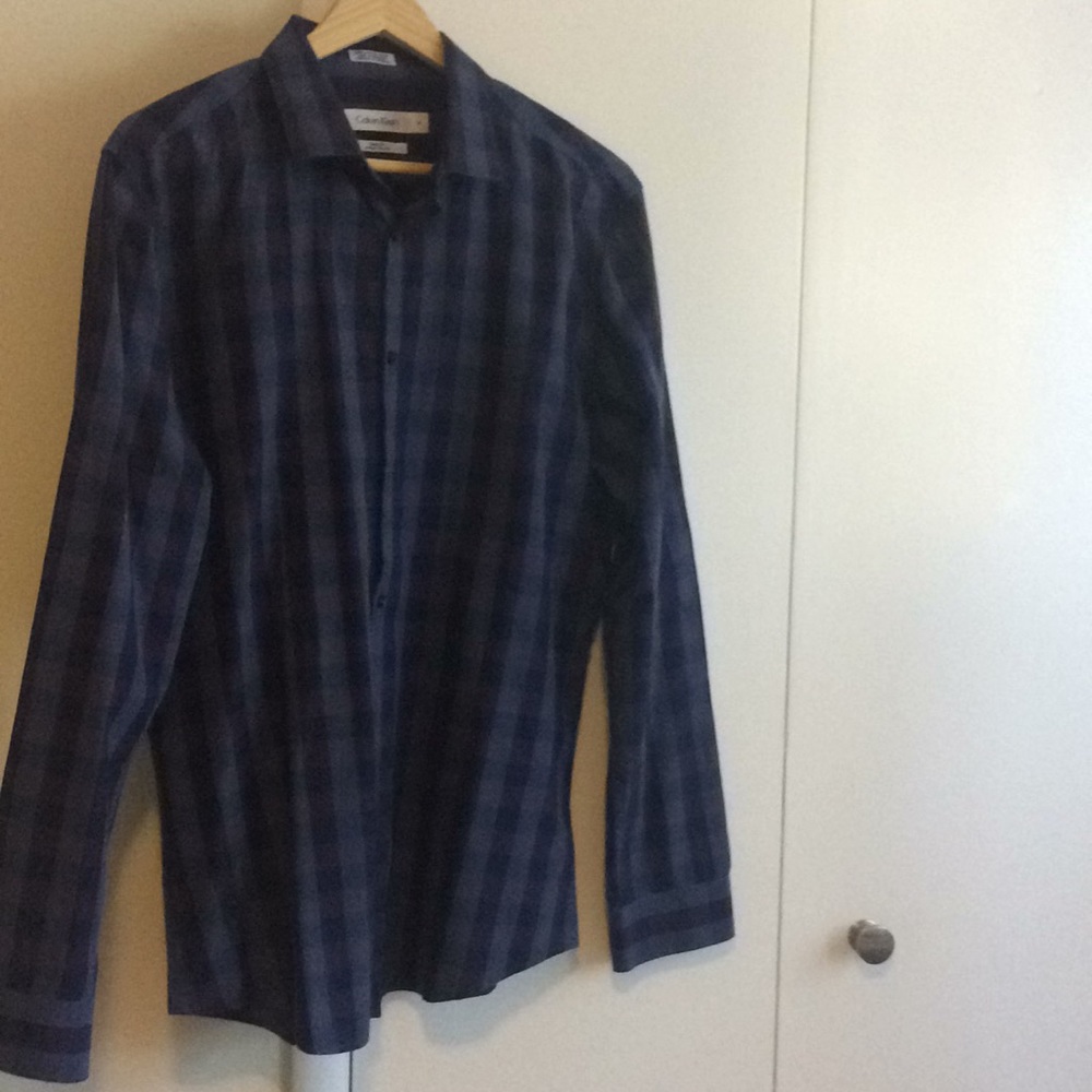Dark blue checkered shirt